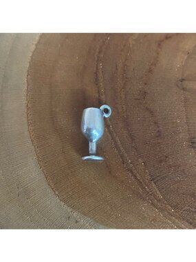 RETIRED James Avery Wine Goblet Charm, Sterling Silver